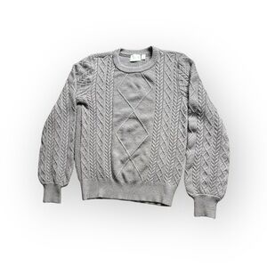 CYRUS Cable Knit Sweater Gray Textured Crewneck Pullover Women’s Size S